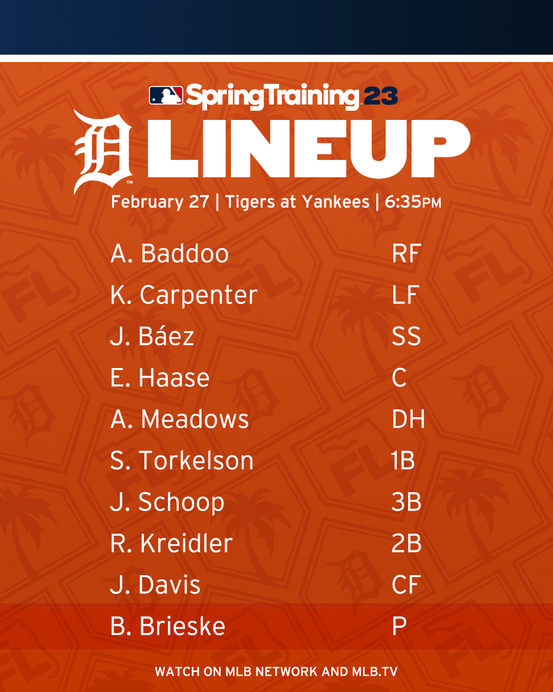 Detroit Tigers on Twitter "Under the lights in Tampa tonight on