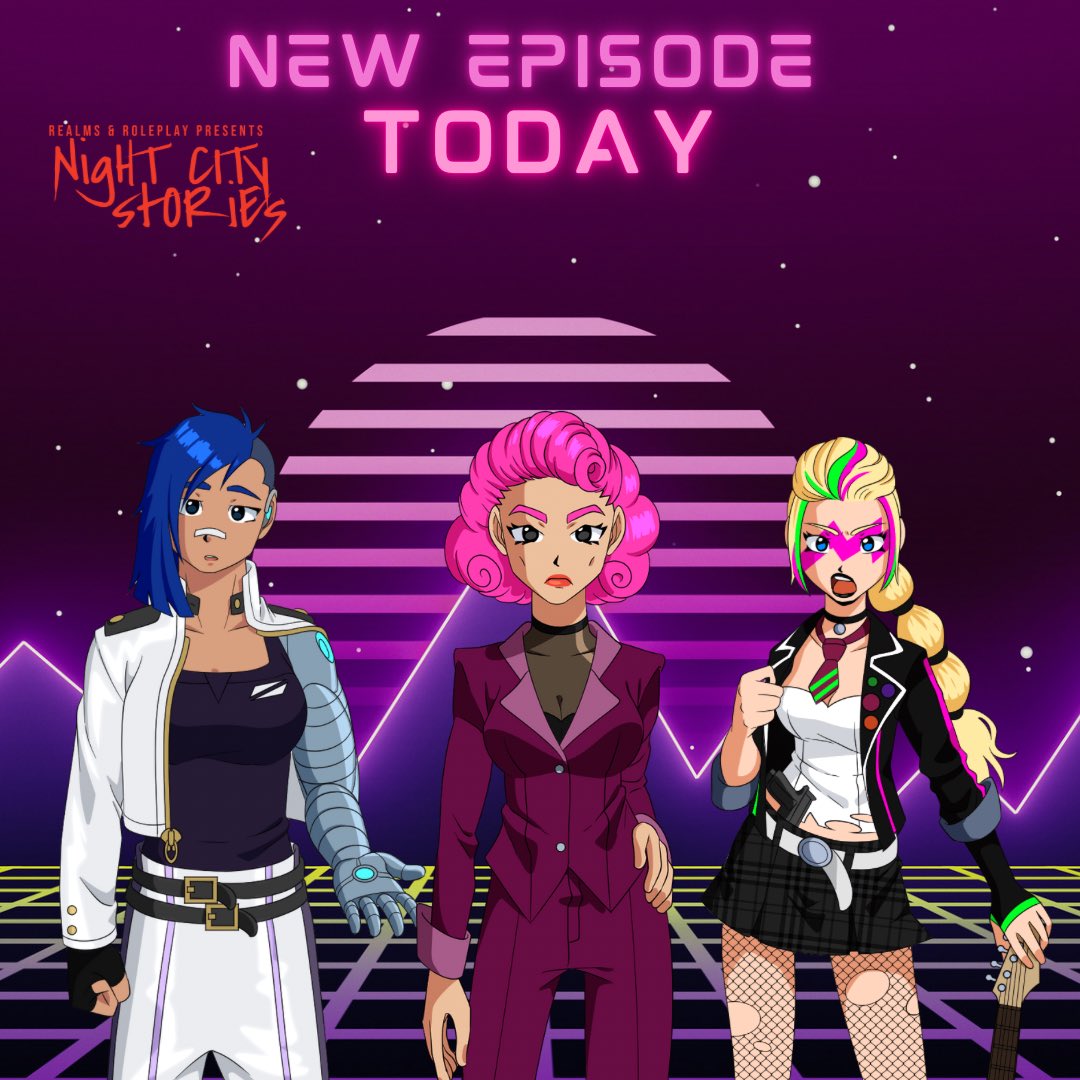 temporarylegend's tweet photo. New episode is out TODAY! 6pm PST, who’s excited?!
#foryou #fyp #cyberpunk #ttrpg #tabletop #tabletopshow #temporarylegend #realmsnroleplay @MiellynB @ItsErinFusco @ryancoltlevy @CAskerneese @larissala @ashleypoprik https://t.co/Zxhjwz87Yi