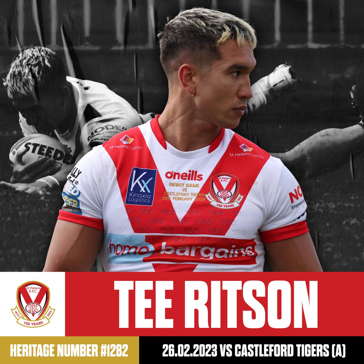 Saint #️⃣1️⃣2️⃣8️⃣2️⃣ After making his @SuperLeague debut, @tee_ritson received his St Helens heritage number #Saints150 #COYS | #HistoryInTheMaking
