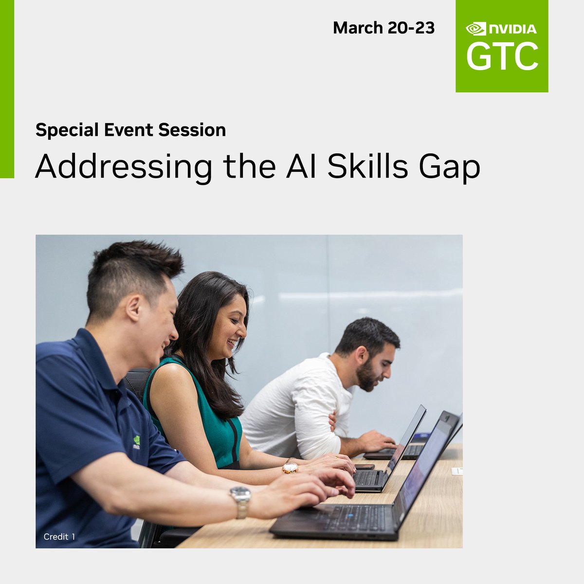 NVIDIAEU's tweet photo. Demand for #AI and HPC skills is booming. As demand grows, a skill gap is forming.

Join this panel with @EuroCC_project, @DIGITALEUROPE, @BME_en, @techuk &amp; @minnalearn at #GTC23 as they discuss the options for bridging the skills gap.

Register > https://t.co/90RJgqevJK https://t.co/pUGHNomKvQ