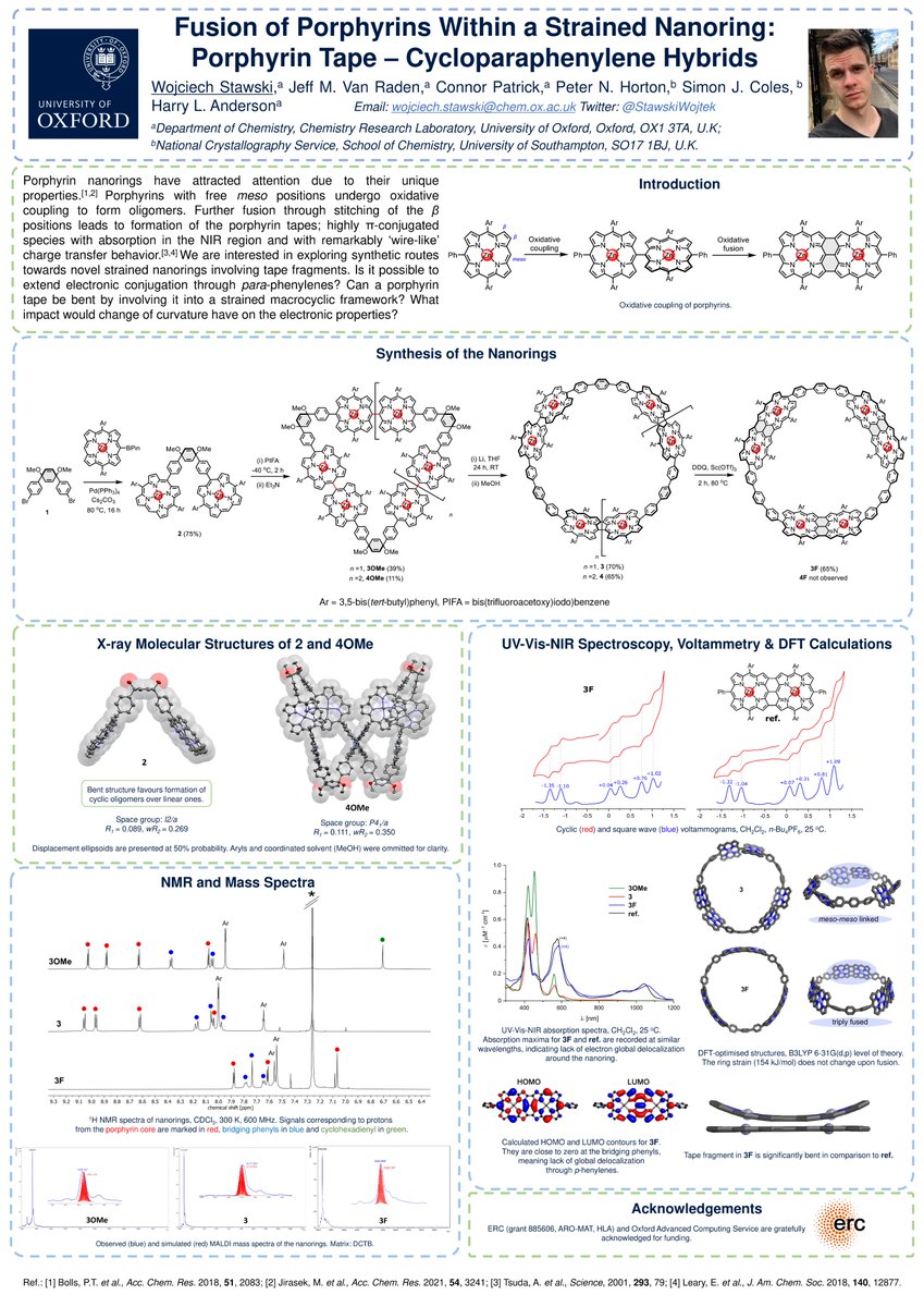 #RSCPoster 2023 #RSCOrg #RSCMat

Fusion of Porphyrins Within a Strained Nanoring: Porphyrin Tape –Cycloparaphenylene Hybrids

for more details, see in OrgLett: 
pubs.acs.org/doi/10.1021/ac…