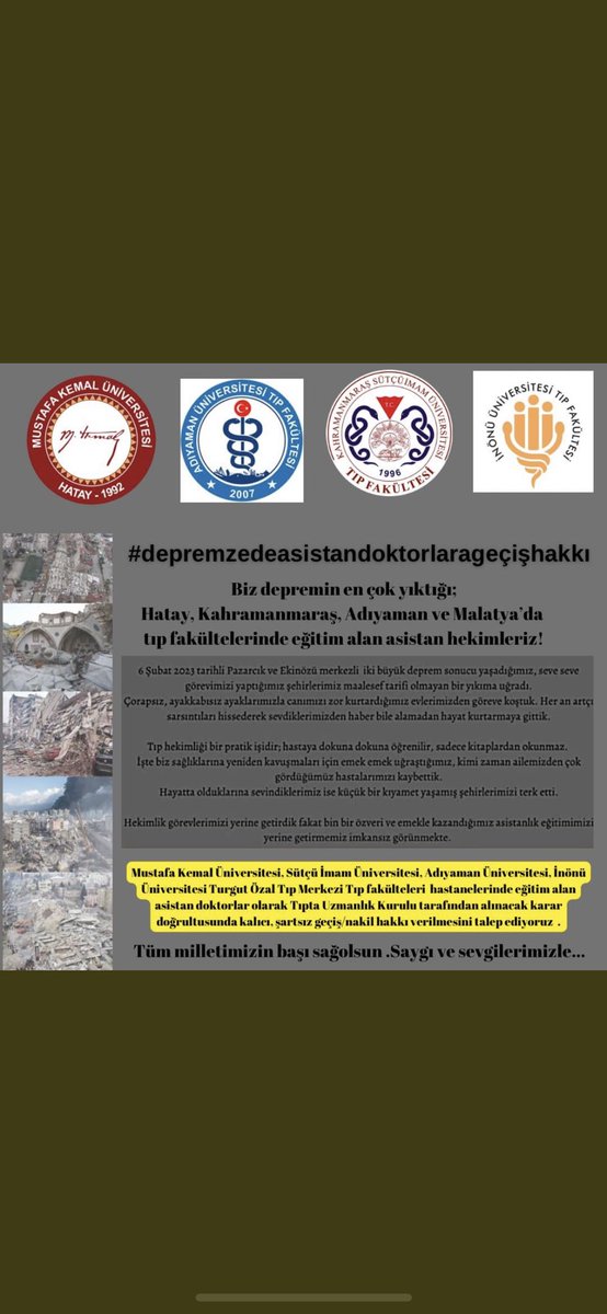 ibengisuu's tweet photo. #depremzedeasistandoktorlaragecishakkı  @drfahrettinkoca @saglikbakanligi https://t.co/P03nnaUfu2