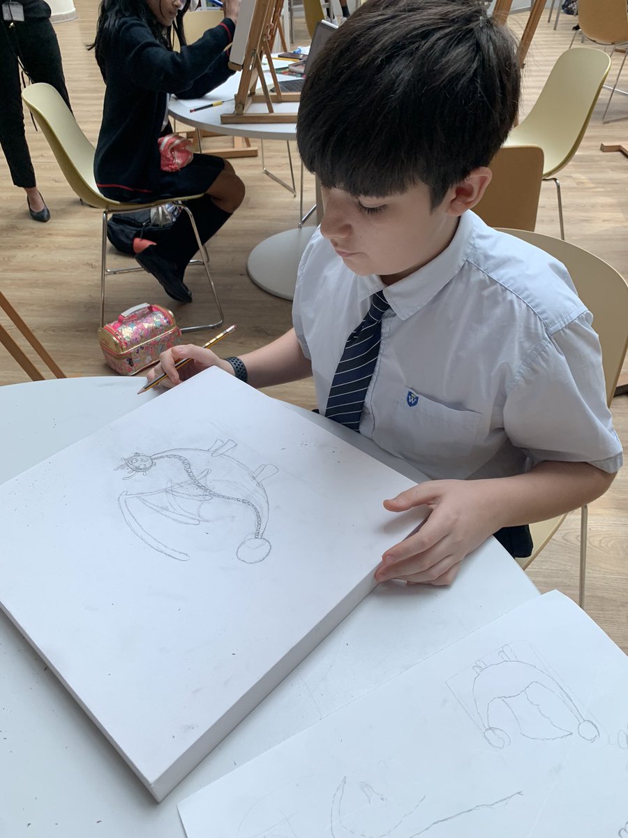 Arts_WEK's tweet photo. Some of our Year 8 and 9 students took part in a Wellington Art Cluster event at Wellington International School. This event involved students designing the next character or scene for the author Paula Visconti’s Dynowish book series. https://t.co/c9W0B3GIBy