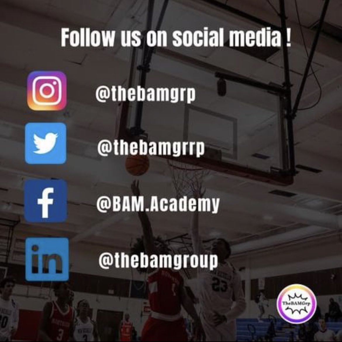 Follow us on all social media platforms to stay updated on new events and more!
#lifethroughbasketball #thebamgrp #basketballtraining #charlottehoops #comingsoon #sportsentertainment
