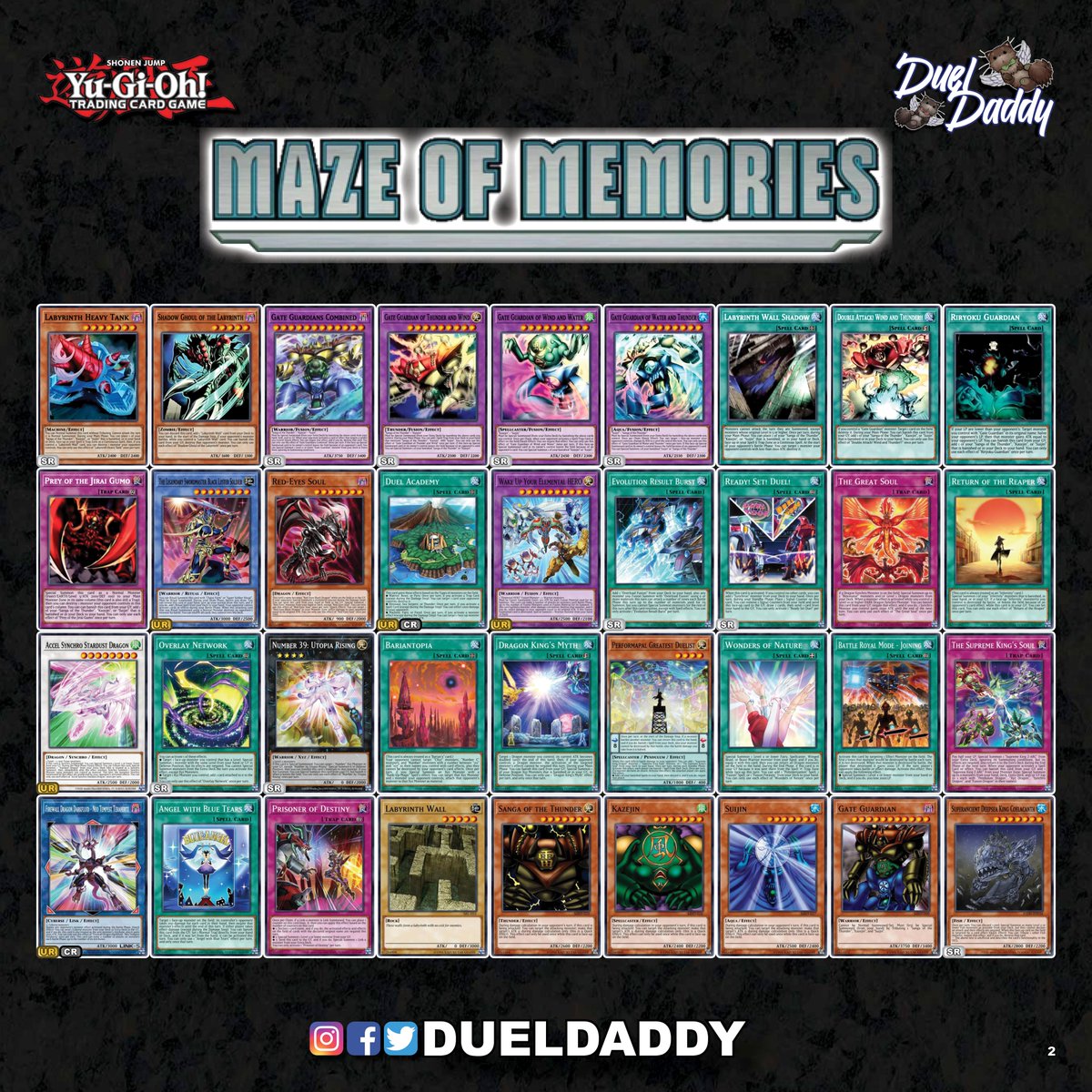 Duel_Daddy's tweet photo. We had Maze of Memories box openings today on YouTube! Here is the full spoiler as it stands. I believe we are missing some CRs still.
#yugioh #yugiohtcg https://t.co/Ksq27VRA1R