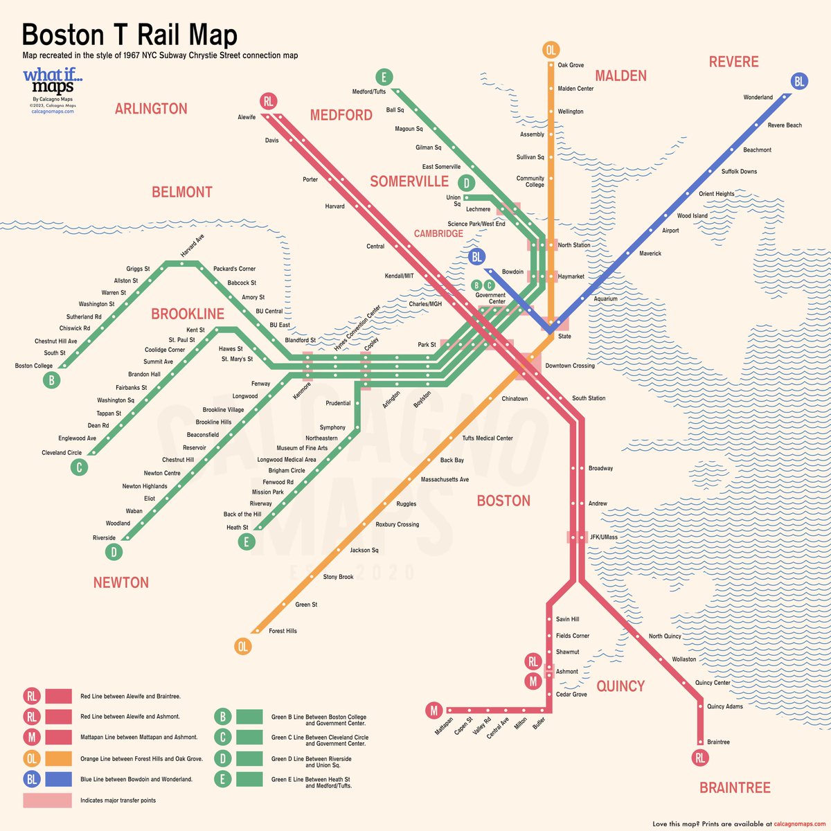 calcagnomaps's tweet photo. Boston T map recreated in the style of 1967 NYC Subway Chrystie Street connection brochure map.

WMATA and Chicago are next as they are still in WIP 😃 #MBTA #nycsubway #Boston #maps #transitmaps #Massachusetts #BostonSubway https://t.co/7CGYJJDLGQ