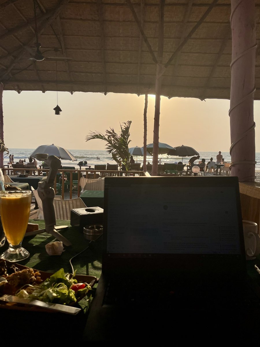 Getting back to work after a refreshing beach dip! 🥺🌴🌊 ☀️
working from goa >>>> working from a city

#WorkFromGoa #RemoteWorkLife #BeachVibes #ShackLife #Paradise #WorkWithaView #workcation #digitalnomad #remotework
