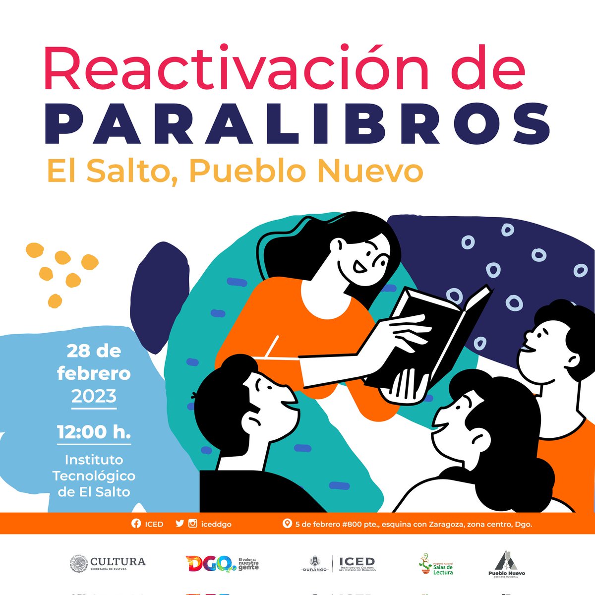 ¡ATENCIÓN! 📢 Mañana martes 28 de febrero en punto de las 12:00 horas se llevará acabo la #reactivación del #Paralibros de El Salto, #PuebloNuevo; Durango, como parte de programa "También Durango Lee".

#Durango #DurangoEsCultura #LaCulturaEnLosMunicipiosTieneValor
