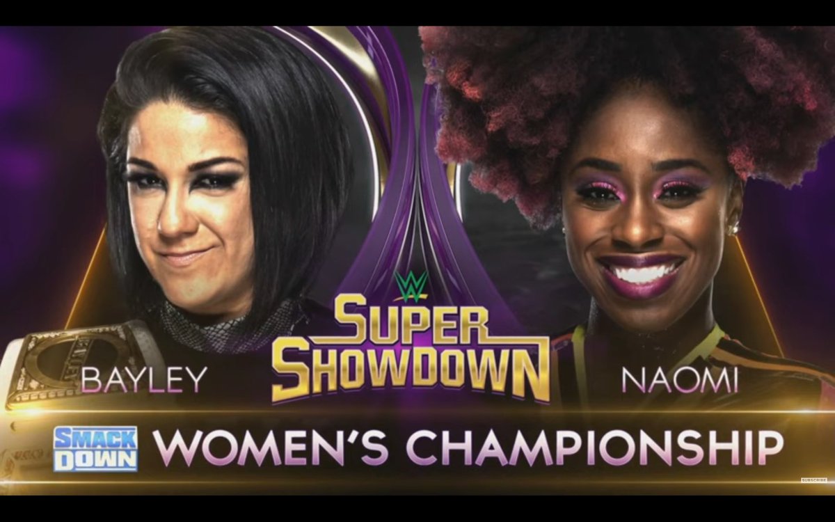 #TodayinWWEhistory 
February 27th 2020
WWE SUPER SHOWDOWN 
#Smackdown women's championship 
@itsBayleyWWE Vs @NaomiWWE https://t.co/zEQFNt63QE