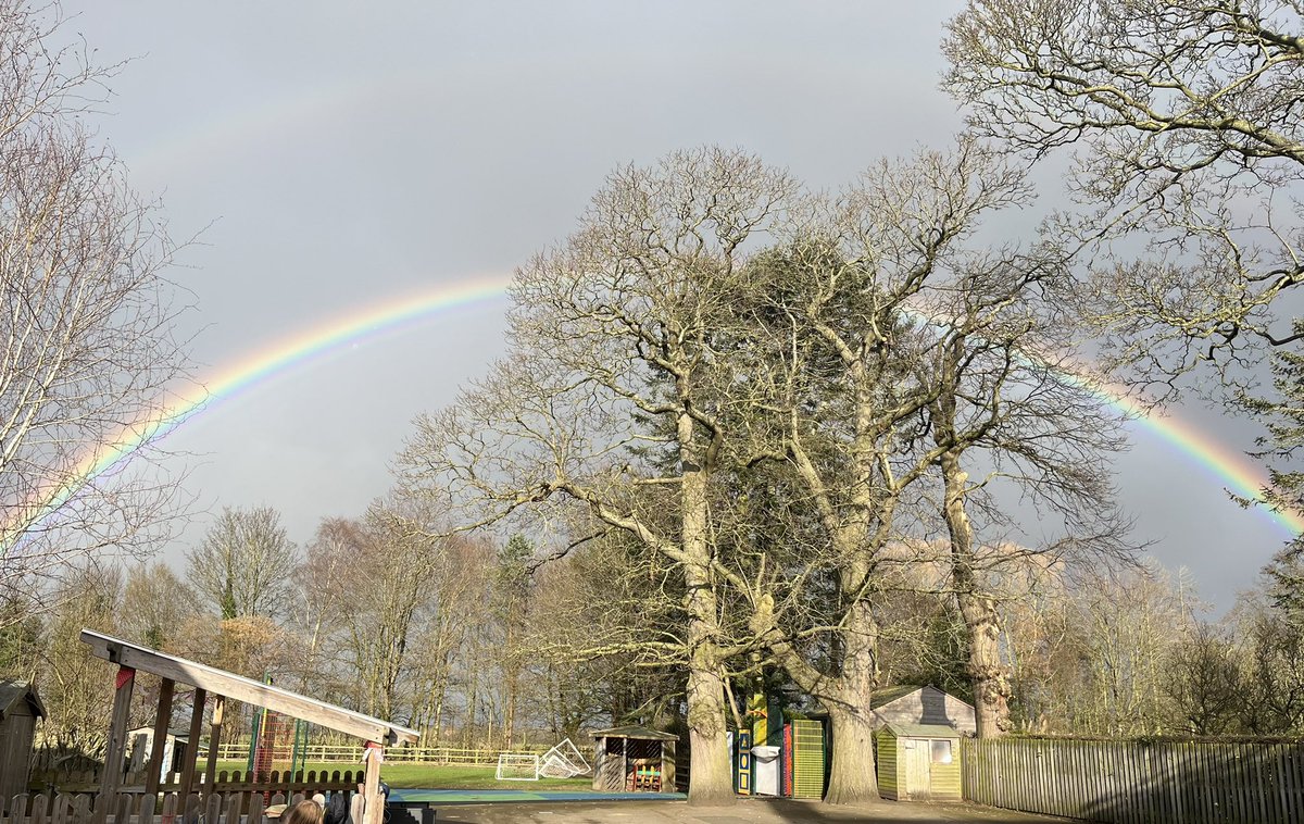 Amazing rainbow 🌈 for after school sports club at @LongMarstonCEP Just before we got wet! 🌧️  Find out more about this fab little school when they are our school of the week <a href="/Sport_Influence/">Sporting Influence</a>