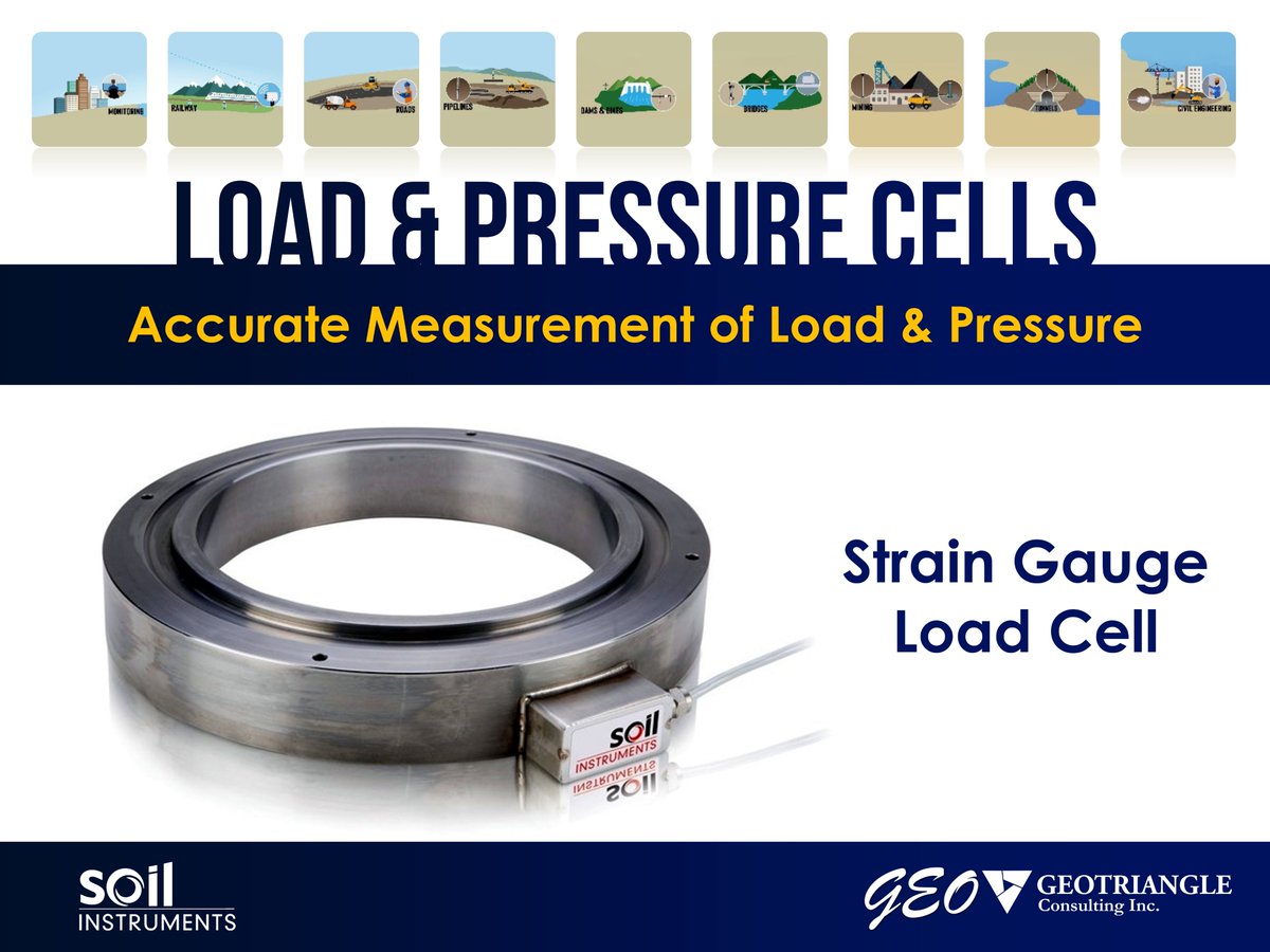 GeoTriangle_Inc's tweet image. Soil Instruments Ltd / Products / Load &amp;amp; Pressure Cells 👷🏻‍♂️
Accurate Measurement of Load and Pressure
Need further information or a quote? Contact our Canadian team
ON: (647) 874-7107 
BC: (778) 300-7094
📱 (705) 988-0173
📧 sales@geotriangle.com