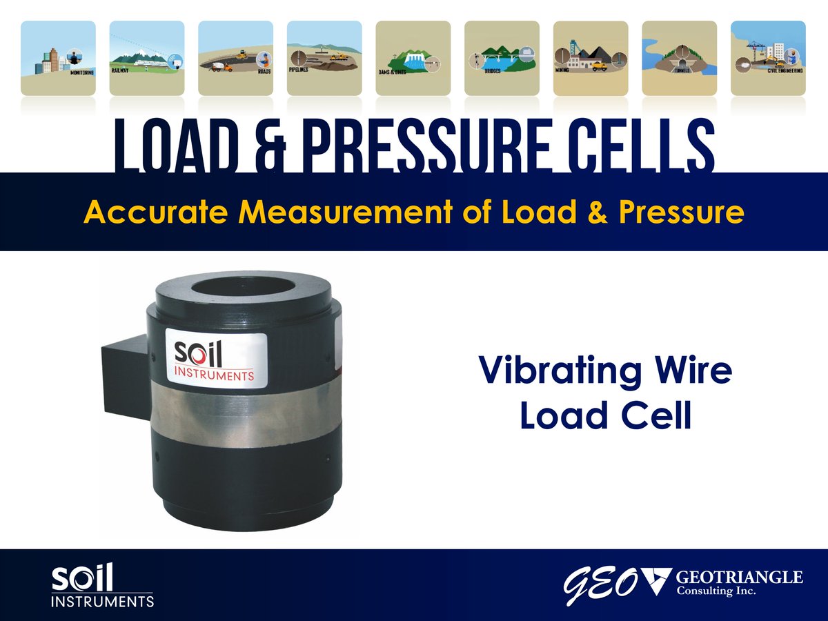 GeoTriangle_Inc's tweet image. Soil Instruments Ltd / Products / Load &amp;amp; Pressure Cells 👷🏻‍♂️
Accurate Measurement of Load and Pressure
Need further information or a quote? Contact our Canadian team
ON: (647) 874-7107 
BC: (778) 300-7094
📱 (705) 988-0173
📧 sales@geotriangle.com
