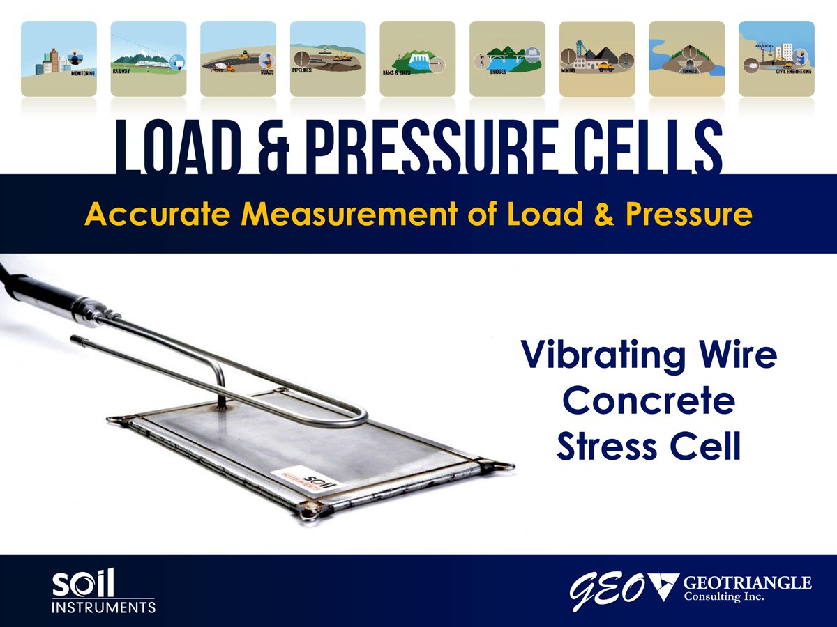 GeoTriangle_Inc's tweet image. Soil Instruments Ltd / Products / Load &amp;amp; Pressure Cells 👷🏻‍♂️
Accurate Measurement of Load and Pressure
Need further information or a quote? Contact our Canadian team
ON: (647) 874-7107 
BC: (778) 300-7094
📱 (705) 988-0173
📧 sales@geotriangle.com