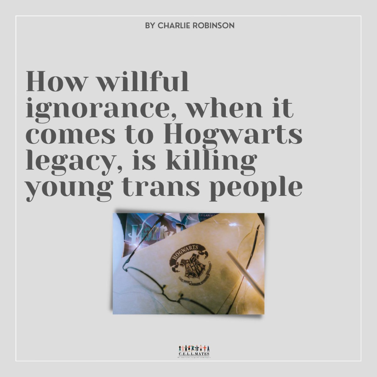 *Disclaimer: This blog mentions and discusses transphobia, antisemitism, violence against trans people and the death of Brianna Ghey*

If you would like to read the full article by Charlie, there is a link to the website in our bio! ❤️

#harrypotter #harrypotterlegacy #cellmates