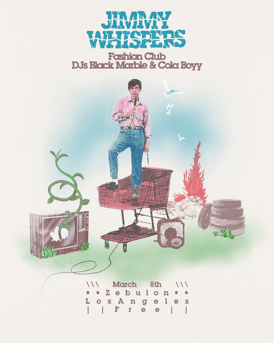 Jimmy Whispers (@jimmywhispers) on Twitter photo Los Angeles! Weāre playing <a href="/ZebulonLA/">ZebulonLA</a> March 8th w/ @FashionClubBand plus <a href="/ColaBoyy/">Cola Boyy</a> and <a href="/blackmarblenyc/">BLACK MARBLE</a> on the decks! FREE show š Stoked! 8pm doors.
šØby <a href="/ZoneCatalog/">Bobby Sheppard</a> Los Angeles! Weāre playing <a href="/ZebulonLA/">ZebulonLA</a> March 8th w/ @FashionClubBand plus <a href="/ColaBoyy/">Cola Boyy</a> and <a href="/blackmarblenyc/">BLACK MARBLE</a> on the decks! FREE show š Stoked! 8pm doors.
šØby <a href="/ZoneCatalog/">Bobby Sheppard</a>