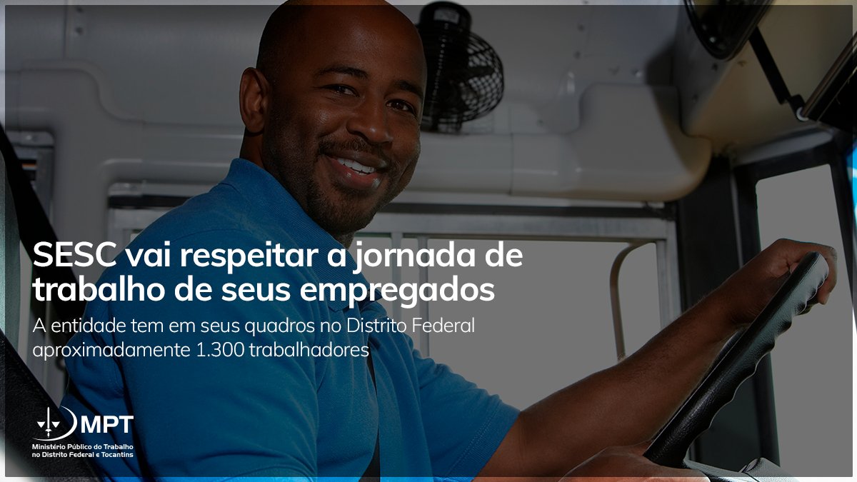 Os representantes do SESC-DF demonstraram interesse em firmar TAC com o Ministério Público do Trabalho para “regularizar as condutas apontadas como em desconformidade com os parâmetros legais de controle de jornada”.

Confira: link.mpt.mp.br/3nY36hW
