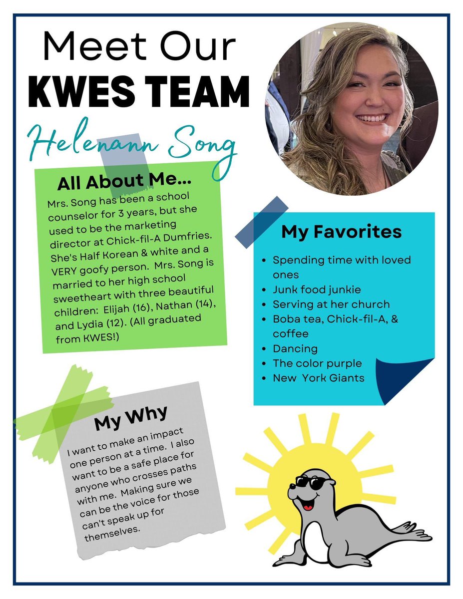 KyleRWilsonES's tweet photo. ✨Staff Spotlight✨
Starting off this week...

Mrs. Song! https://t.co/4f9xx2K3sQ