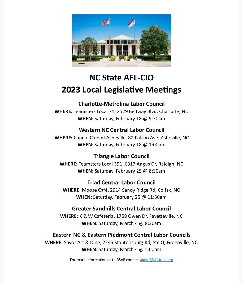 LNcapref's tweet image. It's that time of the year again and here are the line ups for legislative breakfast and luncheons in the area! 
#ncapref