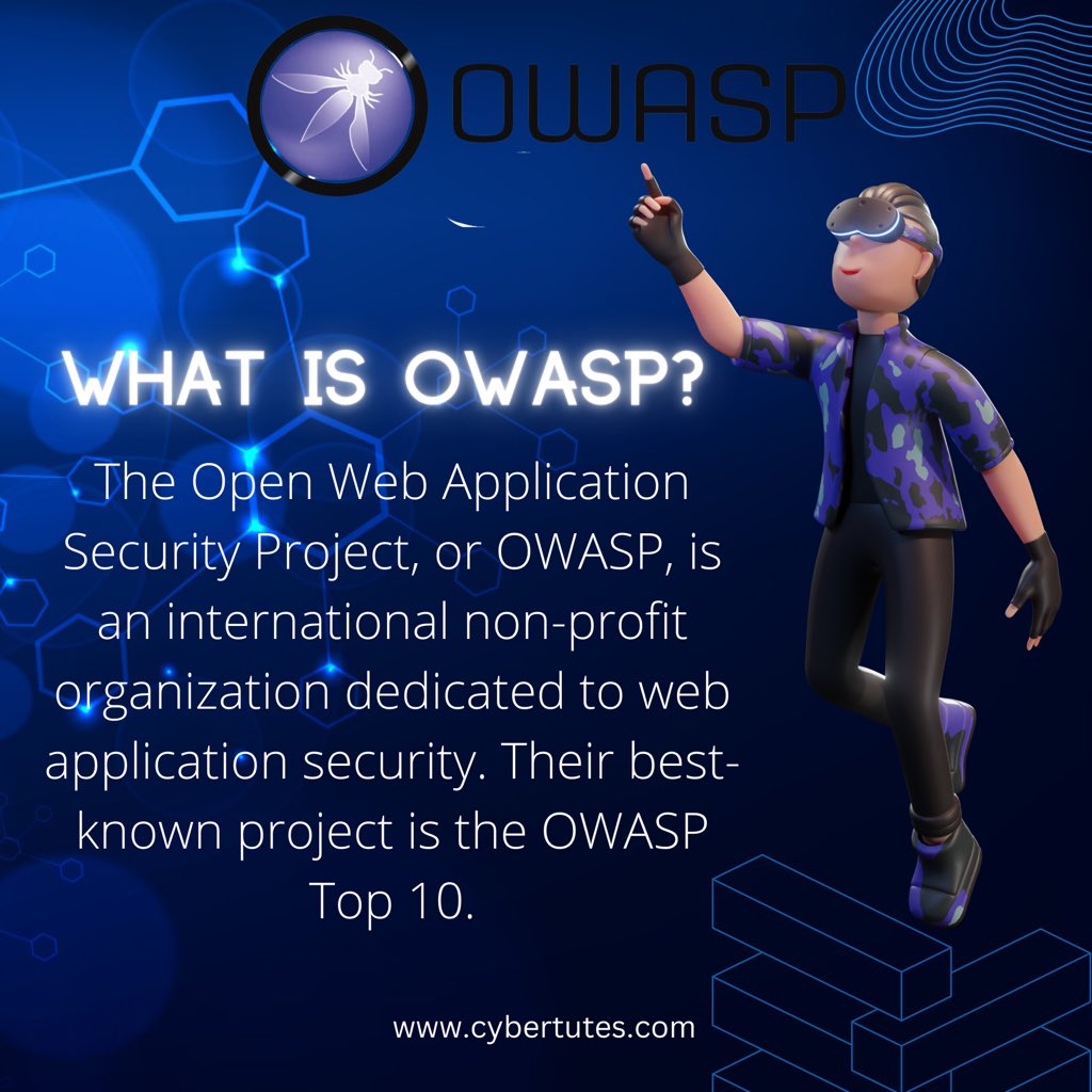CyberTutes's tweet image. OWASP is an open community dedicated to ensuring the security of web applications through testing and education. #OWASP #OWASP10 #community #cybertutes #secureact
