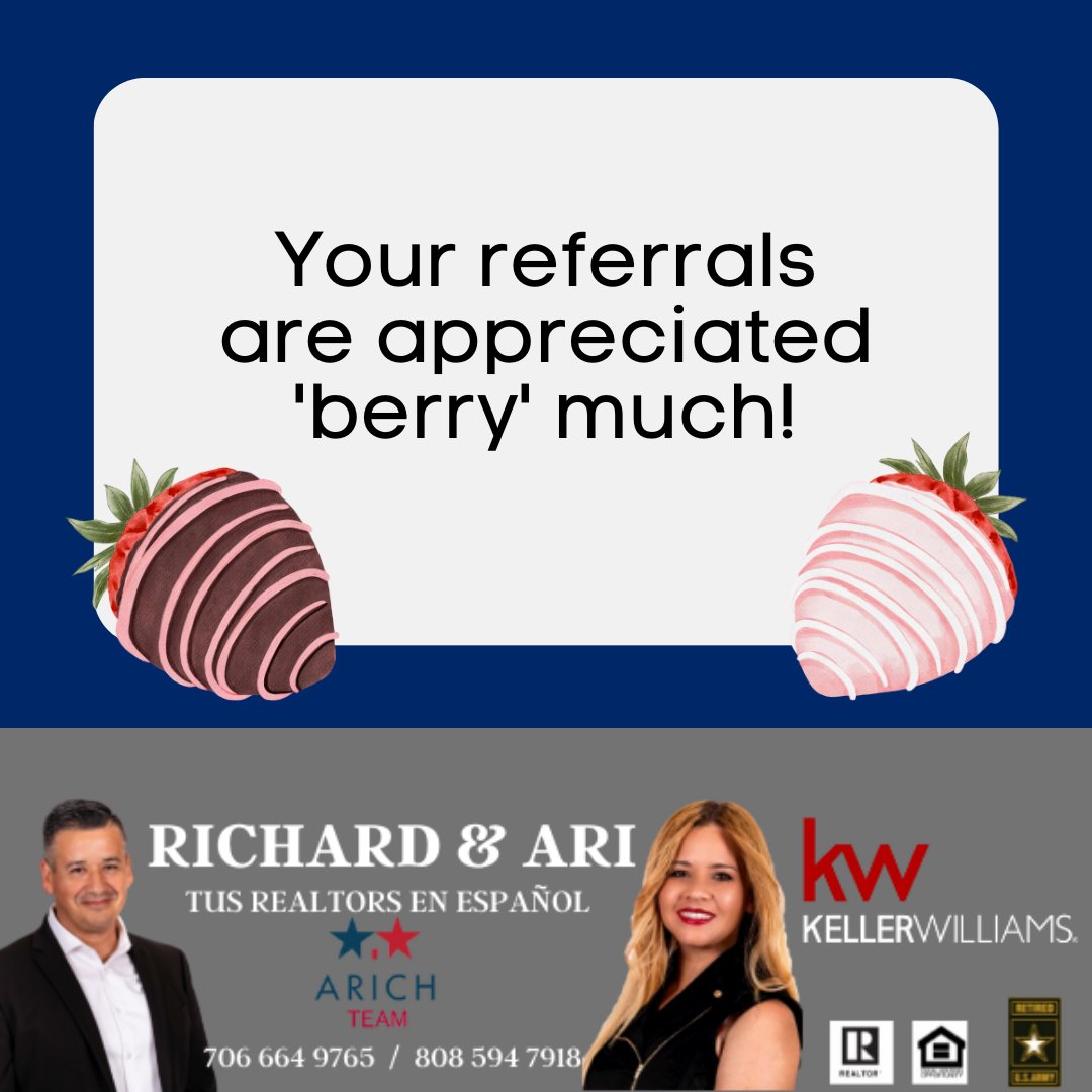 rigadel1's tweet photo. We are 'berry' thankful for our client referrals. Keep them coming!
.
.
.
#arichteam #realestate #nationalstrawberryday #letsfindyourdreamhome #realtor https://t.co/kzhiHao9c8