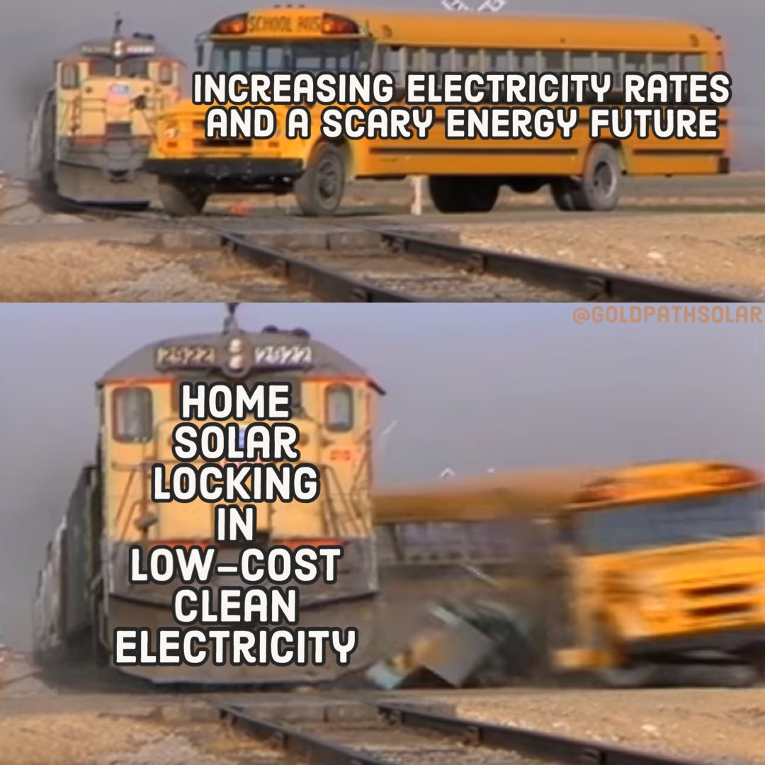 GoldPathSolar's tweet photo. Take your first step to a brighter future by giving us a call at (864) 318-9271 to see if  your home qualifies for #solar ☀️

#memes #solarmemes #solarenergy #energy #power #sustainability #greenvillesc #columbiasc #charlestonsc #southcarolina https://t.co/rTJ1AbV0hr