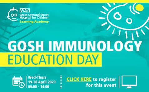 bcnpidfound's tweet photo. 🗣️L'#educationalday del #GoshImmunology del @GreatOrmondSt està dirigit a pediatres i a estudiants amb interès en #immunologia especialment en #IDP/#IEI. L'objectiu del curs és oferir un canal de suport a metges i pacients del #RegneUnit. 

Programa: https://t.co/pBXVW0Frbf https://t.co/JvxKJPEvJ8