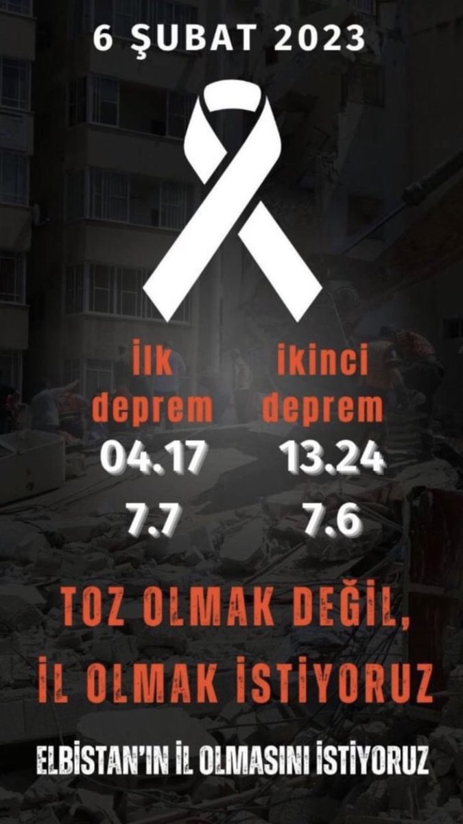 #Elbistan82PlakaOlsun yıkılan şehrimizi ayağa kaldırmak için sesimizi duyun sayın  <a href="/RTErdogan/">Recep Tayyip Erdoğan</a> <a href="/dbdevletbahceli/">Devlet Bahçeli</a> <a href="/suleymansoylu/">Süleyman Soylu</a>