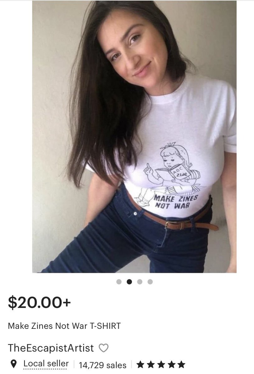 JolieRuin's tweet photo. The #MakeZinesNotWar t-shirt is available in black or white. Sizes S-5X. Get it on Etsy: https://t.co/bfVyURNZyt
♥️
#DIY #punk #zine #zines #makezines #zinester #zinelife #writer #readmorezines #riotgrrrl #riotgrrrlpress #screenprinting https://t.co/4M65EJLBMu