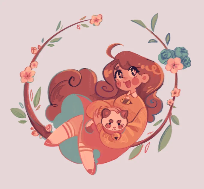 Normal girl and her cat (?) #BeeandPuppycat 
