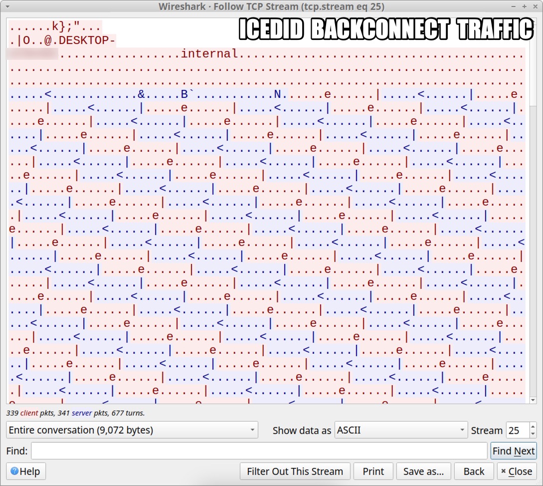 cpardue09's tweet image. #ln -s :malware_traffic: RT @Unit42_Intel: 2023-02-24 (Friday): #IcedID (#Bokbot) --&amp;gt; #BackConnect on 135.148.217[.]85:8080 --&amp;gt; #CobaltStrike on 23.227.203[.]70:80/aspnetcenter[.]com - IoCs available at bit.ly/3J7r51f - Thanks to @drb_ra, @team…