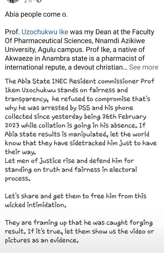 UchePOkoye's tweet photo. Prof. Uzochukwu the REC of Abia state detained by Ikpeazu for refusing to play the ball! https://t.co/IYLlCtfxDH