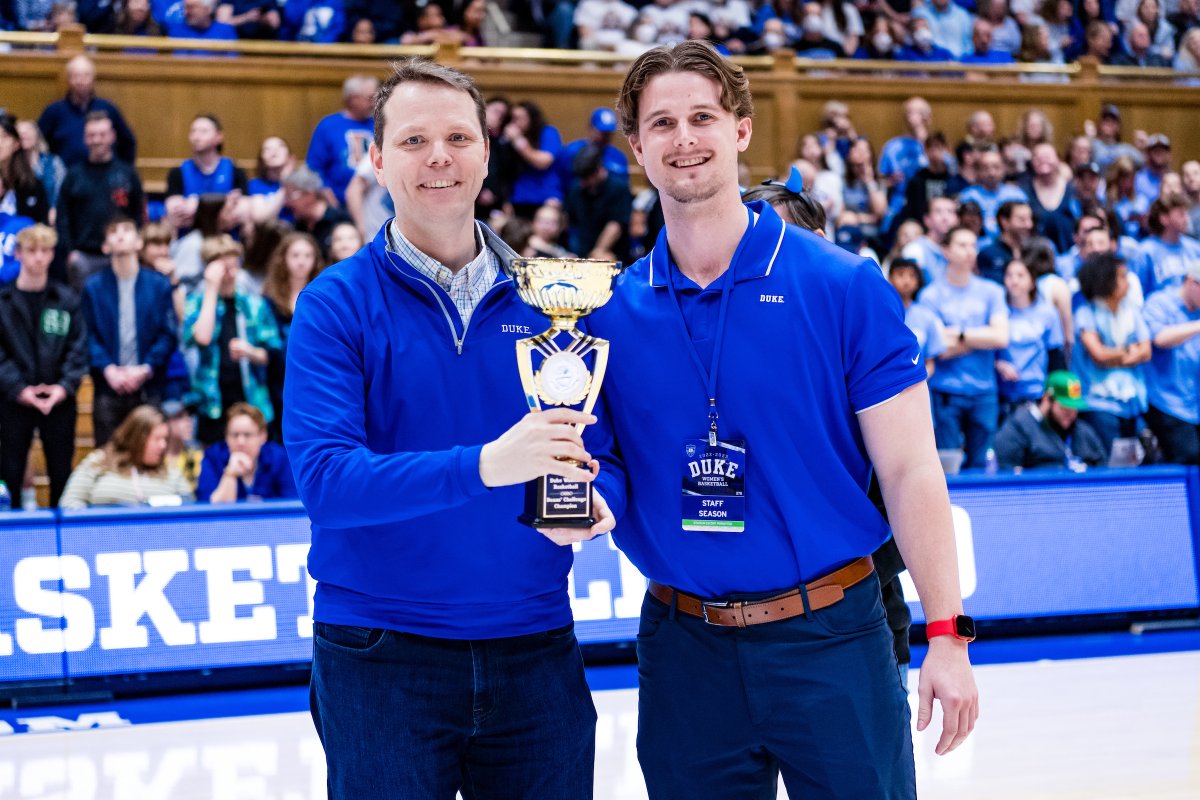 DukeTicketSales's tweet photo. Thank you to everyone involved in the @DukeWBB 2023 Deans' Challenge! The turnout and energy were tremendous. Congratulations to @DukeEngineering for taking home the trophy! @DukeEnvironment @DukeU_Nursing @DukeTrinity @DukeSanford https://t.co/UnEfa6sL3f