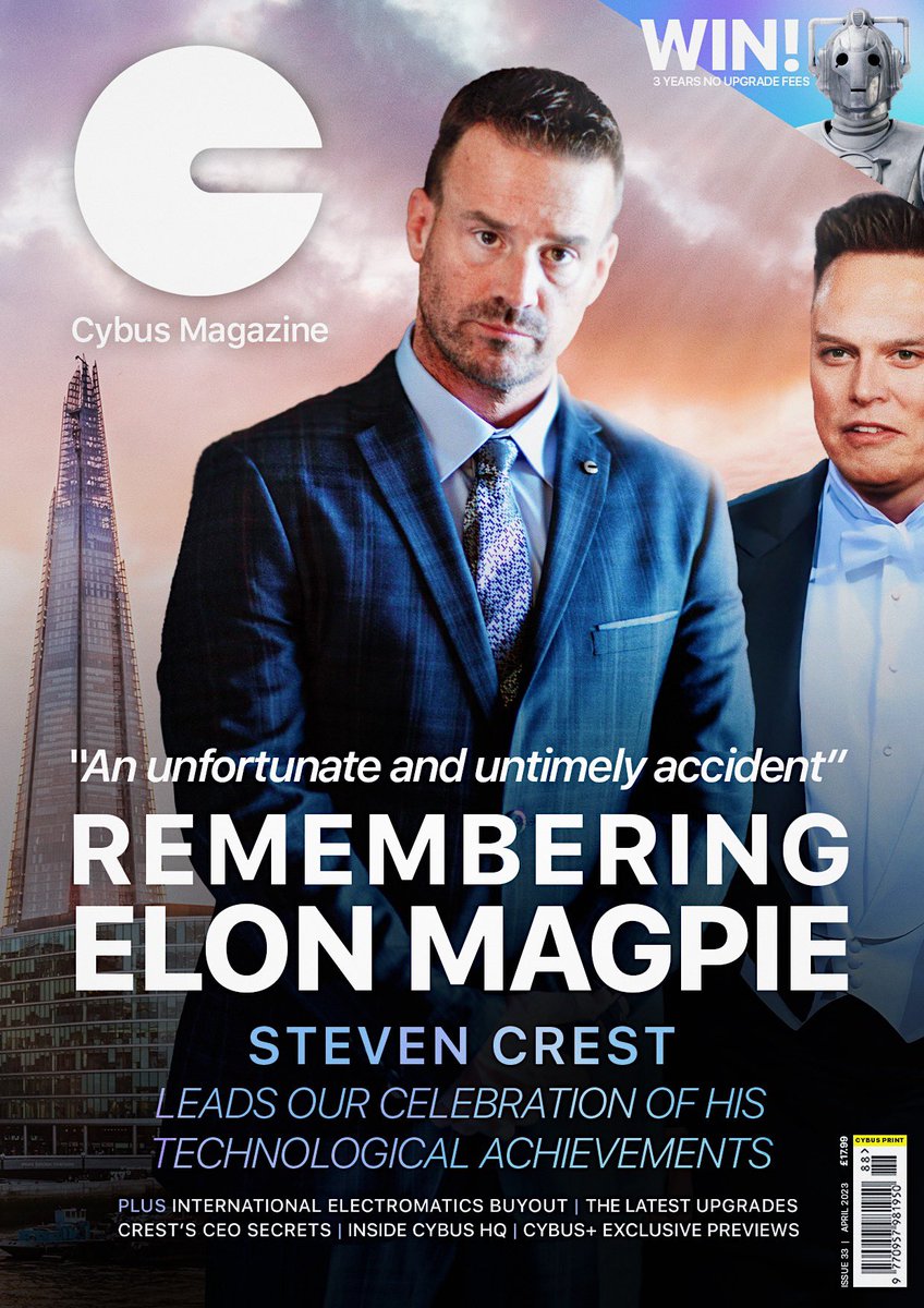 CybusIndus's tweet photo. 6 months on from Elon Magpie’s unfortunate accident in London, April’s edition of Cybus Magazine is dedicated to his technological achievements. https://t.co/6dYaSLDabM