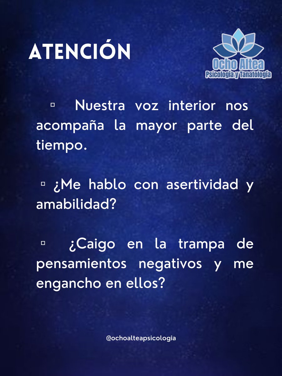 psincronia_mx_'s tweet photo. Diálogo Interno

Atención 
▫️ Nuestra voz interior nos acompaña la mayor parte del tiempo. 

▫️¿Me hablo con asertividad y amabilidad?

▫️ ¿Caigo en la trampa de pensamientos negativos y me engancho en ellos?

Tips

▫️ Habla contigo como lo harías con tus mejores amistades. https://t.co/43AeOUJTP5