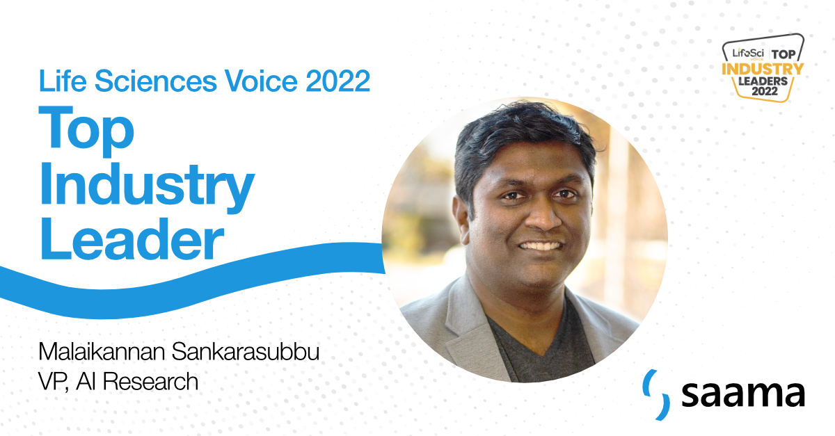 saamatechinc's tweet image. We’re thrilled to announce that VP of AI Research Malaikannan Sankarasubbu has won a “Top Industry Leader” award by Life Sciences Voice, the leading resource for life sciences executives.  

Congratulations Malai!
#AI #ClinTech #ClinicalOperations #ClinicalTrials #LifeScience