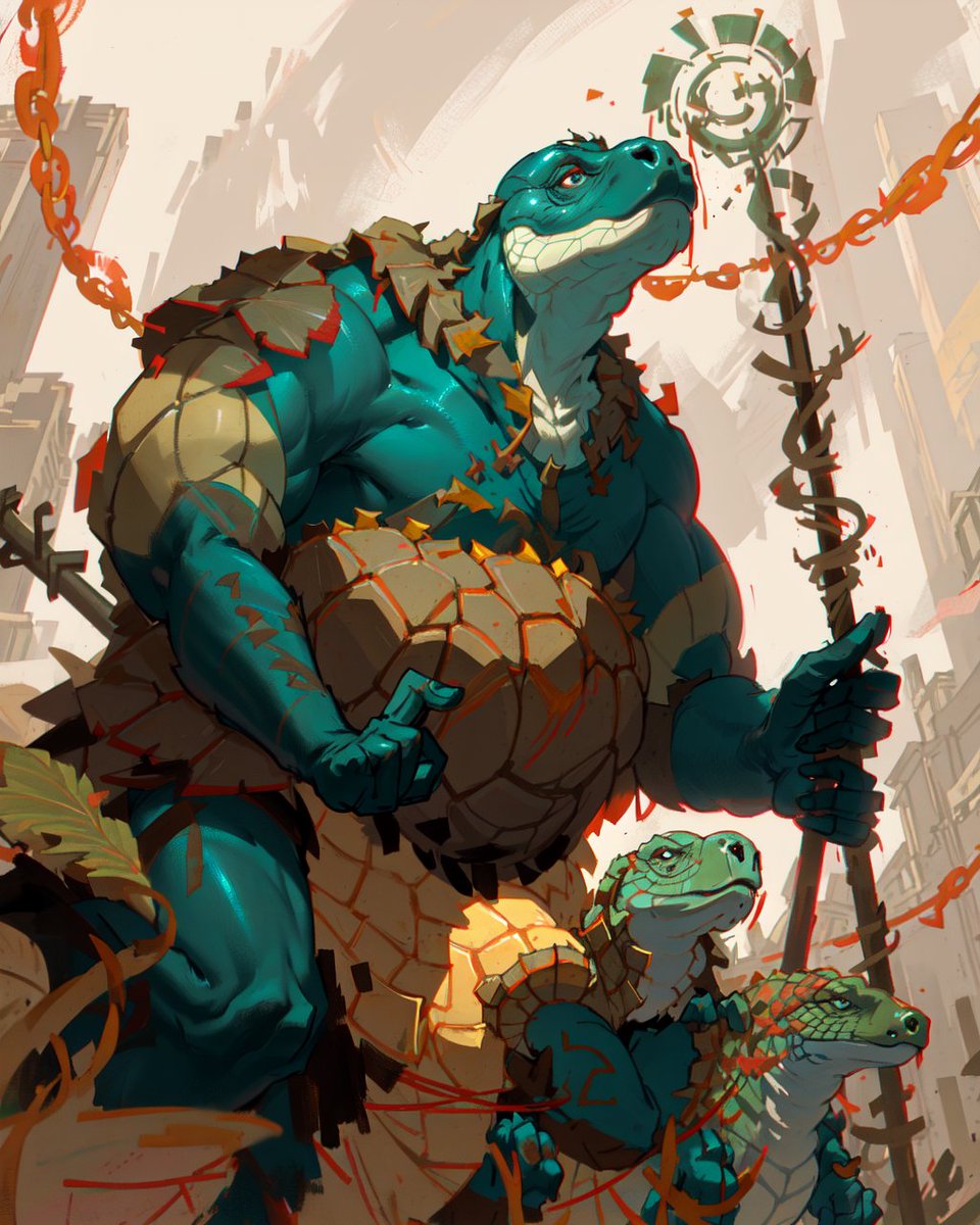 AI_AlchemistArt's tweet photo. More works for my friends pen &amp; paper game, this time depicting the Telaumei

#tortoise #character #rpg https://t.co/eo17IGALUp