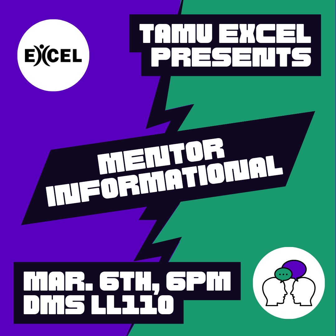 The 2023-24 ExCEL Mentor Informational is only a week away!

Mark your calendars for Monday, March 6th, 6pm and we'll see you there! 

Keep an eye out for more information regarding the application coming soon...