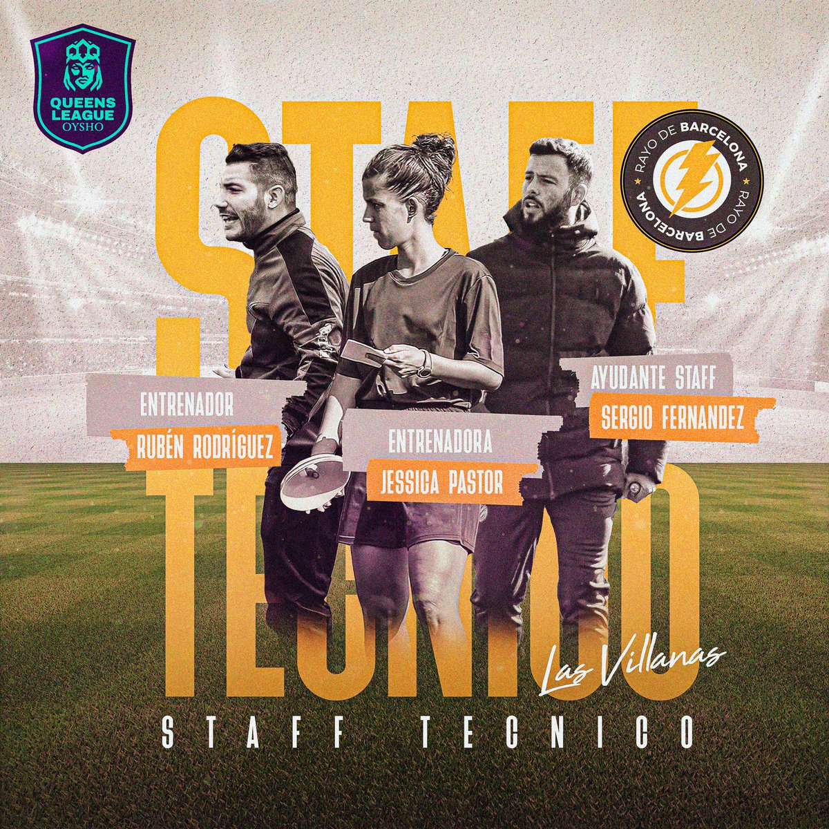 QueensLeaguee's tweet photo. 📌CONFIRMADO
Este es el staff técnico del @RayoBCNFEM para la #QueensLeague. https://t.co/DPmjNlSFvo