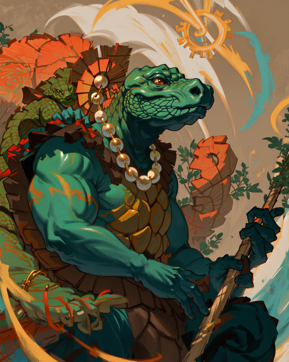 AI_AlchemistArt's tweet photo. More works for my friends pen &amp; paper game, this time depicting the Telaumei

#tortoise #character #rpg https://t.co/eo17IGALUp
