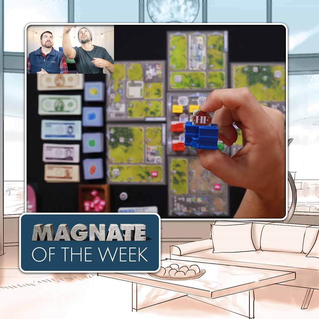PlayNaylorGames's tweet photo. Today we’re heading over to @Meepletowngames for #MagnateoftheWeek!
They really liked how Magnate is not overly heavy, but still has great decisions to make! Thanks for playing! https://t.co/PbmQDNzs5q