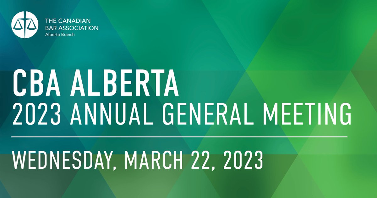 Join us virtually on March 22 for our 2023 Alberta Annual General Meeting. CBA Alberta Branch President, @lindberg_amanda will update the membership on the activity of Branch and national President @BujoldSteeves will bring greetings on behalf of @CBA_News cbapd.org/details_en.asp…