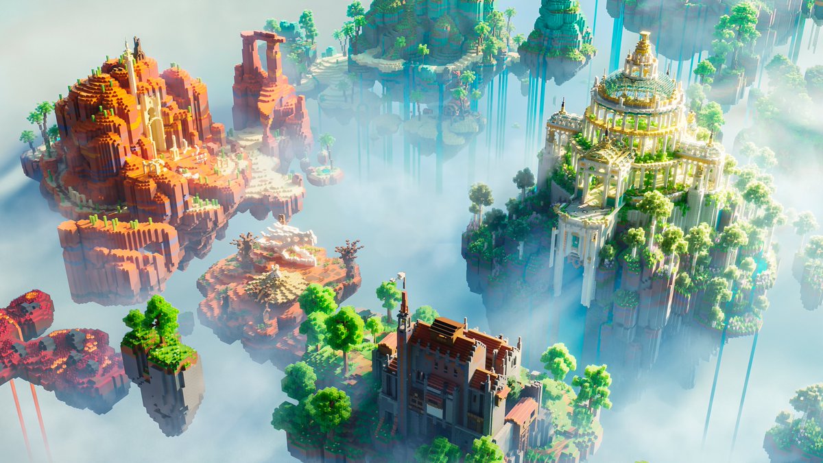 StarfishStudios's tweet image. Take a look at the different islands we made as part of the Skylands for our latest project!