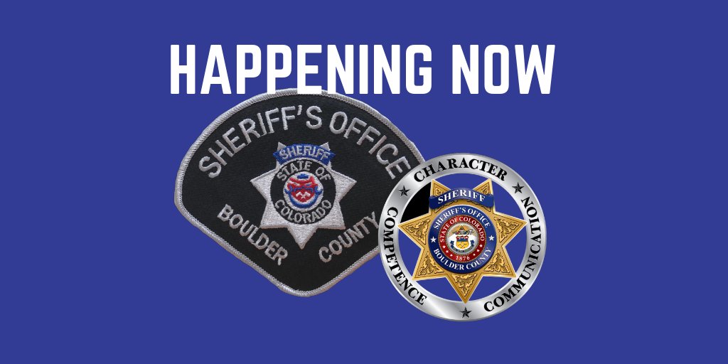 BldrCOSheriff's tweet image. An overdue snowboarder near the Caribou townsite was reported last night. The missing man is:
50 y.o., 5’10”, 150lbs, black coat and grey snow pants.  Call Boulder County dispatch (911 or 303-441-4444) with info. The Caribou townsite parking lot is closed due to the activity.