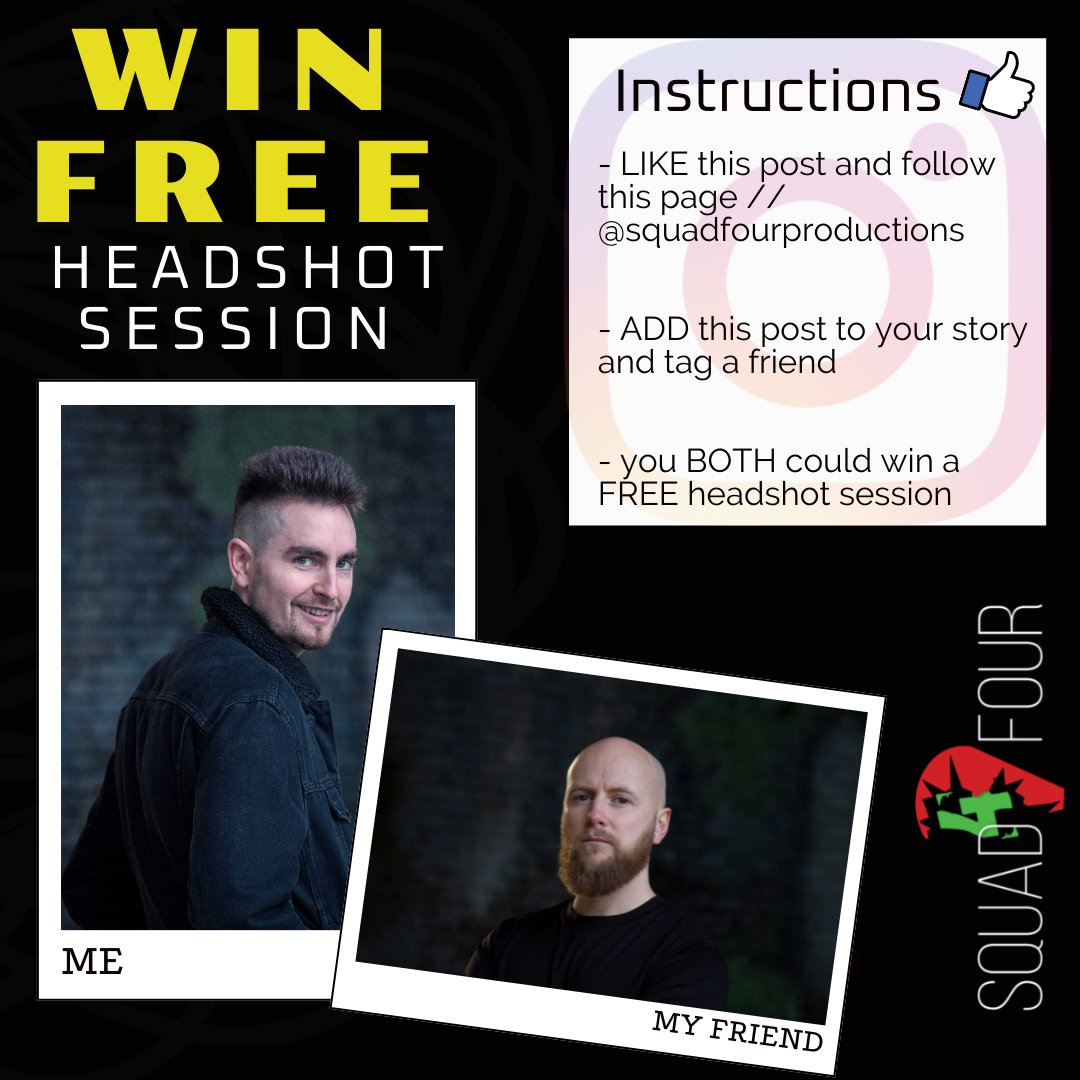 FREE HEADSHOT SESSION 😱📷 
...for you AND your bezzie! To enter just follow our Instagram page and follow the instructions in this post there:
instagram.com/squadfourprodu…

Retweet to spread the word ❤️📸