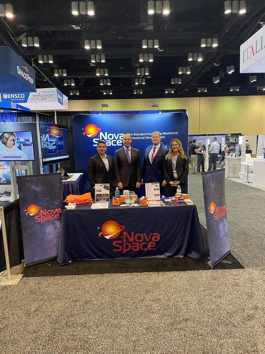 NovaSpaceInc1's tweet photo. We had a great time at #spacecom23! Nova Space Inc. is excited to educate and develop the Space workforce of the future! #space #spaceindustry #spacejobs #spaceeducation #spaceeconomy #spaceworkforce https://t.co/hxTqUKKemI https://t.co/30KGipp26i