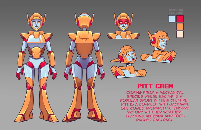 Finally finished Pitt's reference sheet + her race queen colors. Wanna get around to this story idea eventually. 