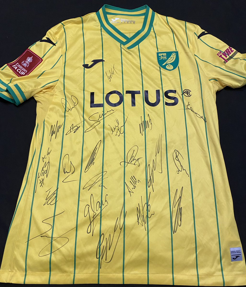 A huge thank you to @AngusGunn01 for very kindly donating a squad signed @NorwichCityFC shirt for me to auction off for the @as9foundation please reply or DM me with a bid. Ends Sunday 8PM. #NCFC