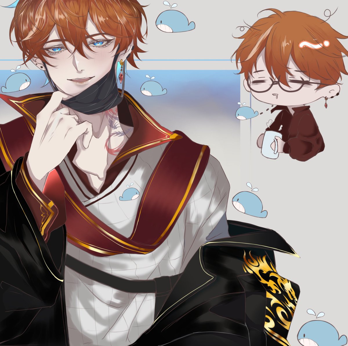 akio_kaede's tweet image. 🐳: &quot;おはよう , 空&quot;
🐳: &quot;Good morning, Aether &quot;
🧡💛
#childeaether 
#ChiTher
#Genshin_Impact