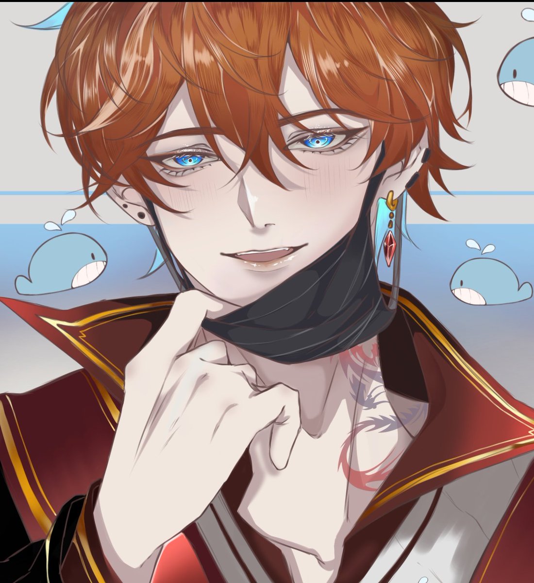 akio_kaede's tweet image. 🐳: &quot;おはよう , 空&quot;
🐳: &quot;Good morning, Aether &quot;
🧡💛
#childeaether 
#ChiTher
#Genshin_Impact