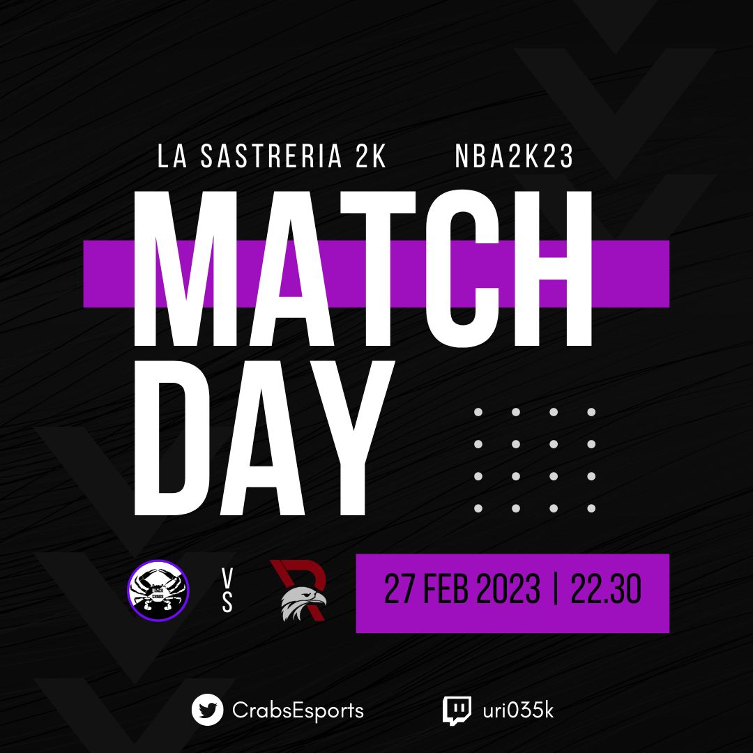 CrabsEsports's tweet photo. 🦀 - #gocrabs
🏆 - @LaSastreria2K
 
🆚 @Rived_Esport 
 
Today at 22:30 CET 🇪🇺

📺 - https://t.co/S6cPQEAP0m https://t.co/DFc3SecDGm